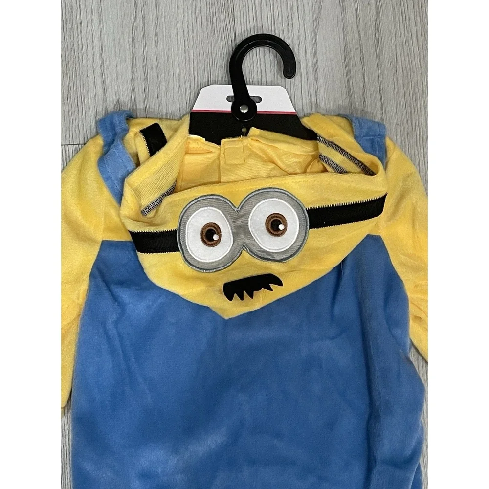 NEW Illumination's Minions Halloween Dog Pet Costume Hooded Jumpsuit - Size L